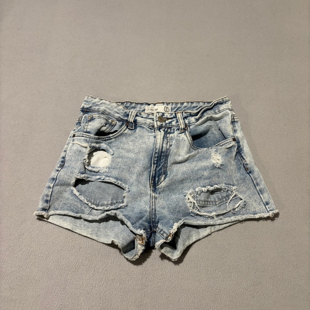 Refuge Denim Micro Shorts Womens W28 Distressed Summer Grunge Y2K Casual